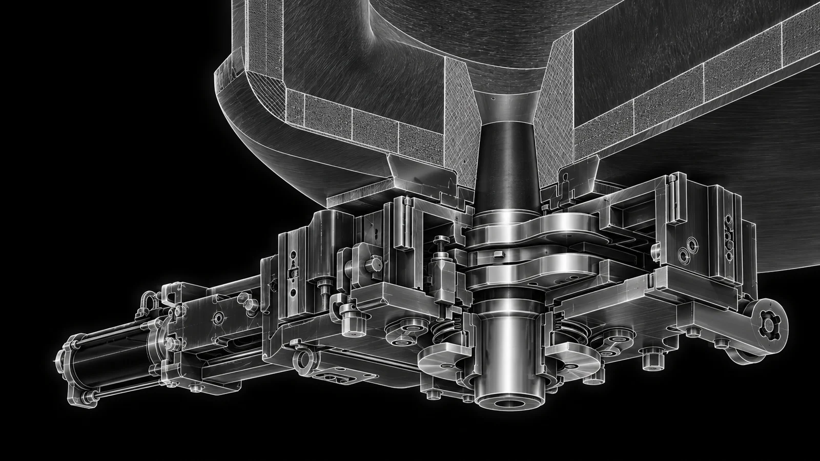Technical cutaway of the Ladle Slide Gate System